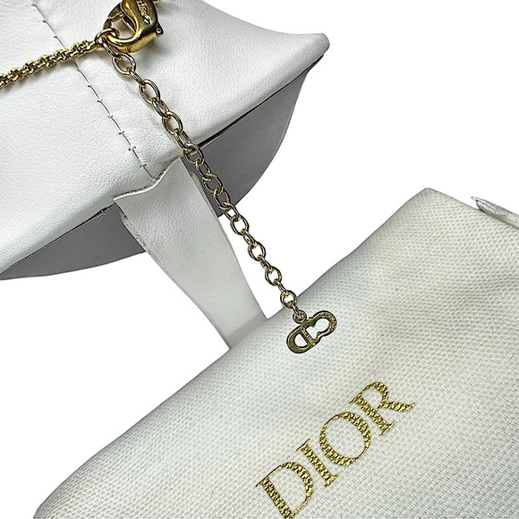 Like New Vintage Christian Dior Roped C.D Logo Rhinestone Necklace - Picture 7 of 10